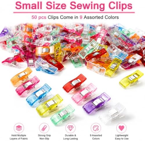 300PCS Sewing Pins & 50PCS Sewing Clips for Quilting, Sewing, Crafts