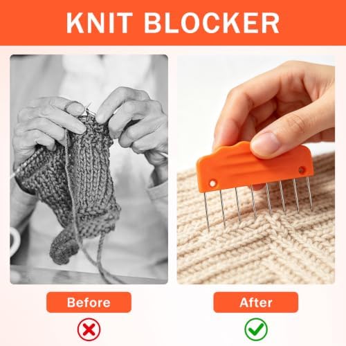 20PCS Knit Blocking Pins Kit, Orange and Blue