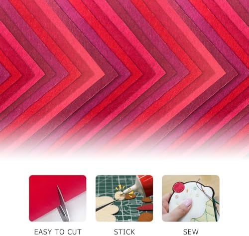 30Pcs Stiff Felt Sheets, 1mm Thick Felt Fabric Squares for Sewing &