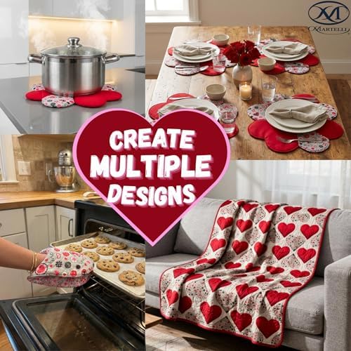 Martelli Half Heart Quilting Template Set (4-piece) - Quilt and Craft