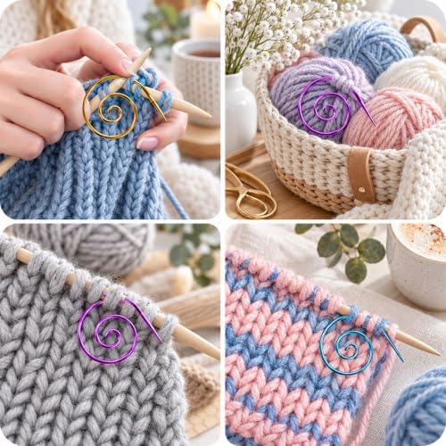 Giantree 9Pcs Cable Needles for Knitting, Spiral Cable Knitting Needle