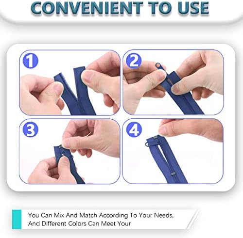 #3 Nylon Coil Sewing Zippers 5 Colors 13.6 Yards with 30pcs Zipper