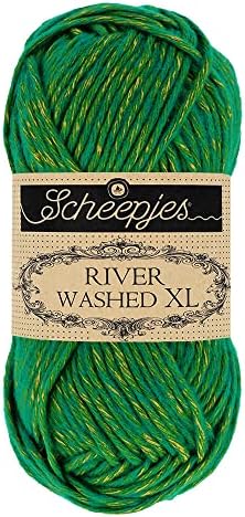 Scheepjes River Washed XL Yarn, 50g – 986 Mississippi Orange/White