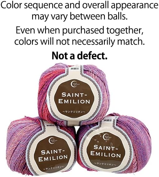 ユザワヤ(Yuzawaya) Saint Emilion Yarn, DK Weight, Color 3/76573