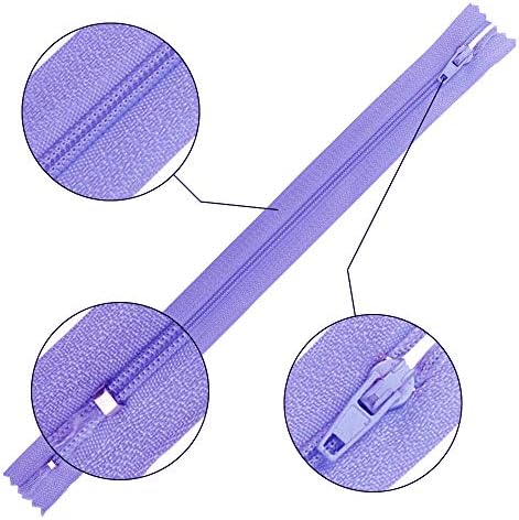 Outuxed 120pcs Zippers for Sewing Mixed Nylon Coil Zippers 8",12",16"