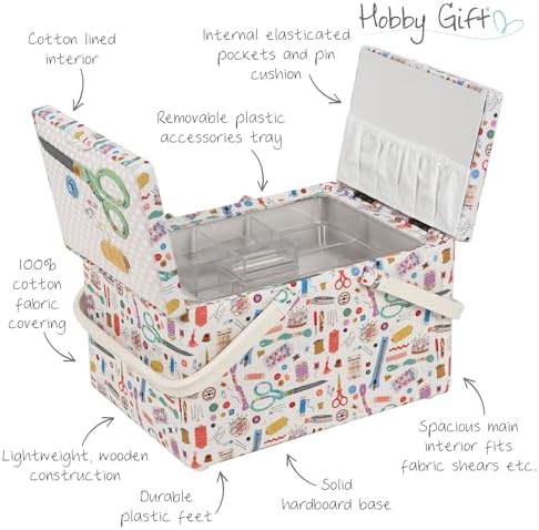 Hobby Gift Large Twin Lid Sewing Box