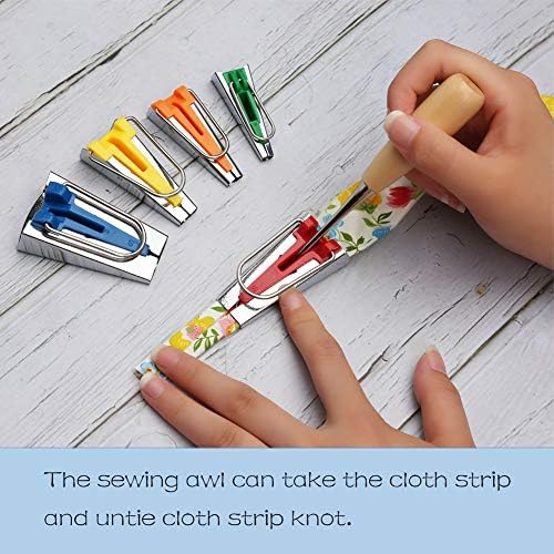 Lunarm Bias Tape Maker Kit 5 Sizes with 4 Pcs Sewing Machine Presser