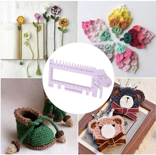 Knitting Needle Gauge, Needle & Crochet View Sizer with Yarn Cutter