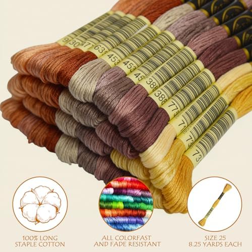 14 Skeins Rainbow Color Embroidery Floss- Cross Stitch Threads