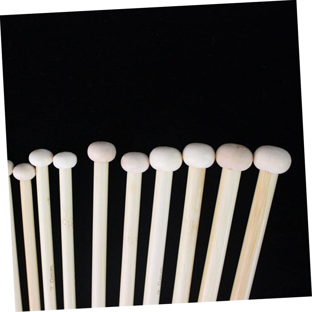 36 Piece Single Pointed Knitting Needles for Beginners, Khaki Plastic