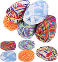 Rainbow Yarn for Crafts, Cotton Crochet Yarn 10 Rolls, 3 Strand Xmas