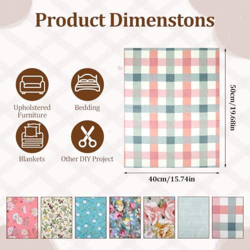 7-Pack Cotton Fat Quarter Fabric Bundles, 15 x 20 Inches