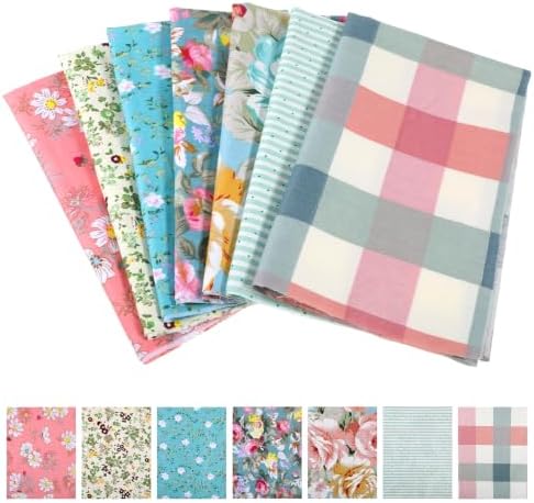 7-Pack Cotton Fat Quarter Fabric Bundles, 15 x 20 Inches
