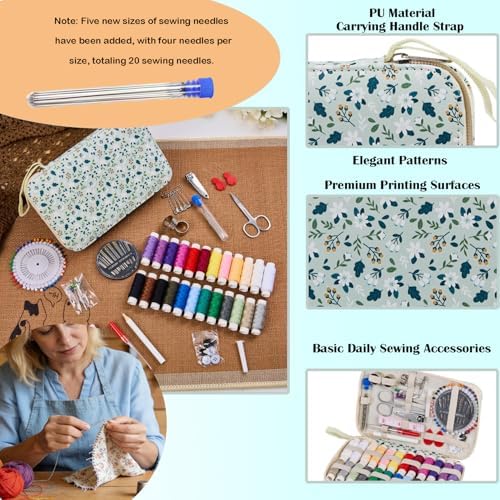 Bobode Travel Sewing Kit with 24 Sewing Thread & Heavy Duty Sewing