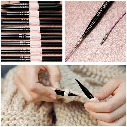 Froggod 4.53" (11.5cm) Interchangeable Circular Knitting Needles Set