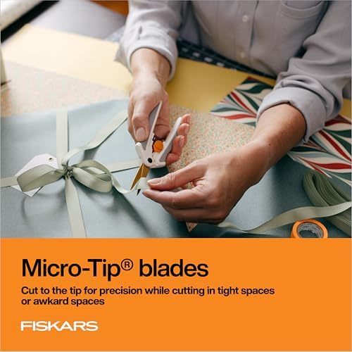 Fiskars 6" Easy Action Micro-Tip Titanium Detail Fabric Scissors
