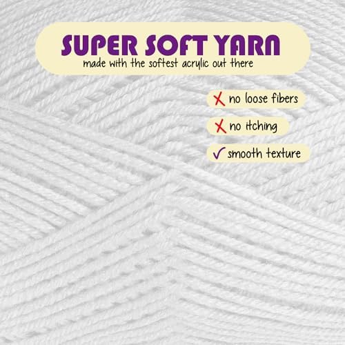 Acrylic Yarn for Crocheting & Knitting – Soft Crochet Yarn for