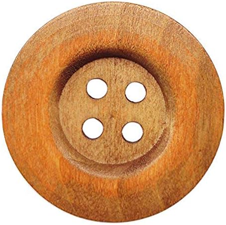 Chenkou Craft 20pcs Big Size 50mm 2" Light Brown Round Wood Buttons 4