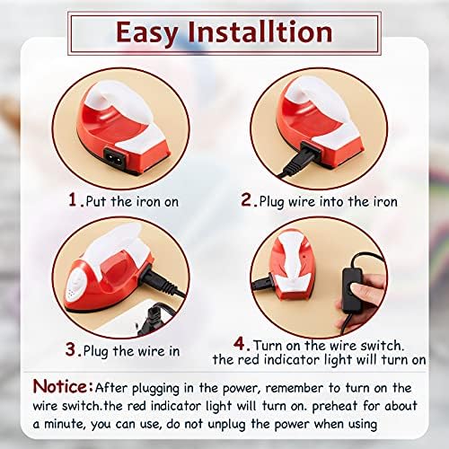 Honoson Mini Craft Iron with Charging Base Tiny, Red