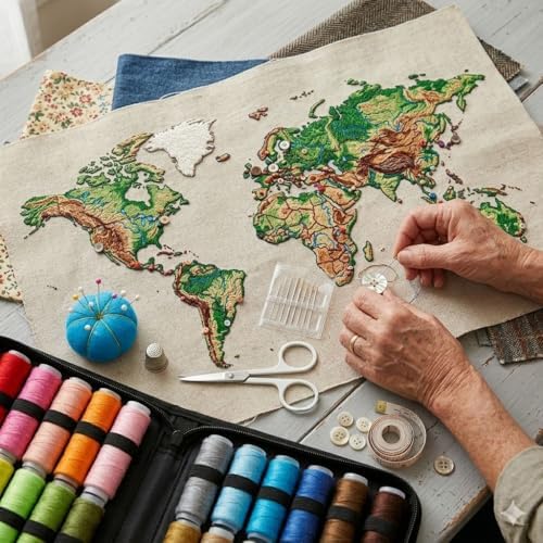 Sewing Kit with 100+ Pieces, Portable Travel Case with 30 XL Thread