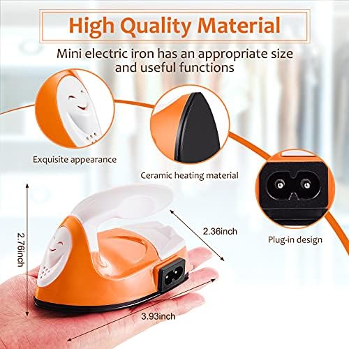 Honoson Mini Craft Iron with Charging Base Tiny,Orange