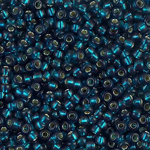 Miyuki Round Rocailles Seed Bead Size 8/0 Silver Lined Blue Zircon