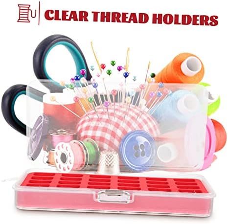 Lurrose 3pcs Sewing Box Organizer Clear Window Compartment Bobbin