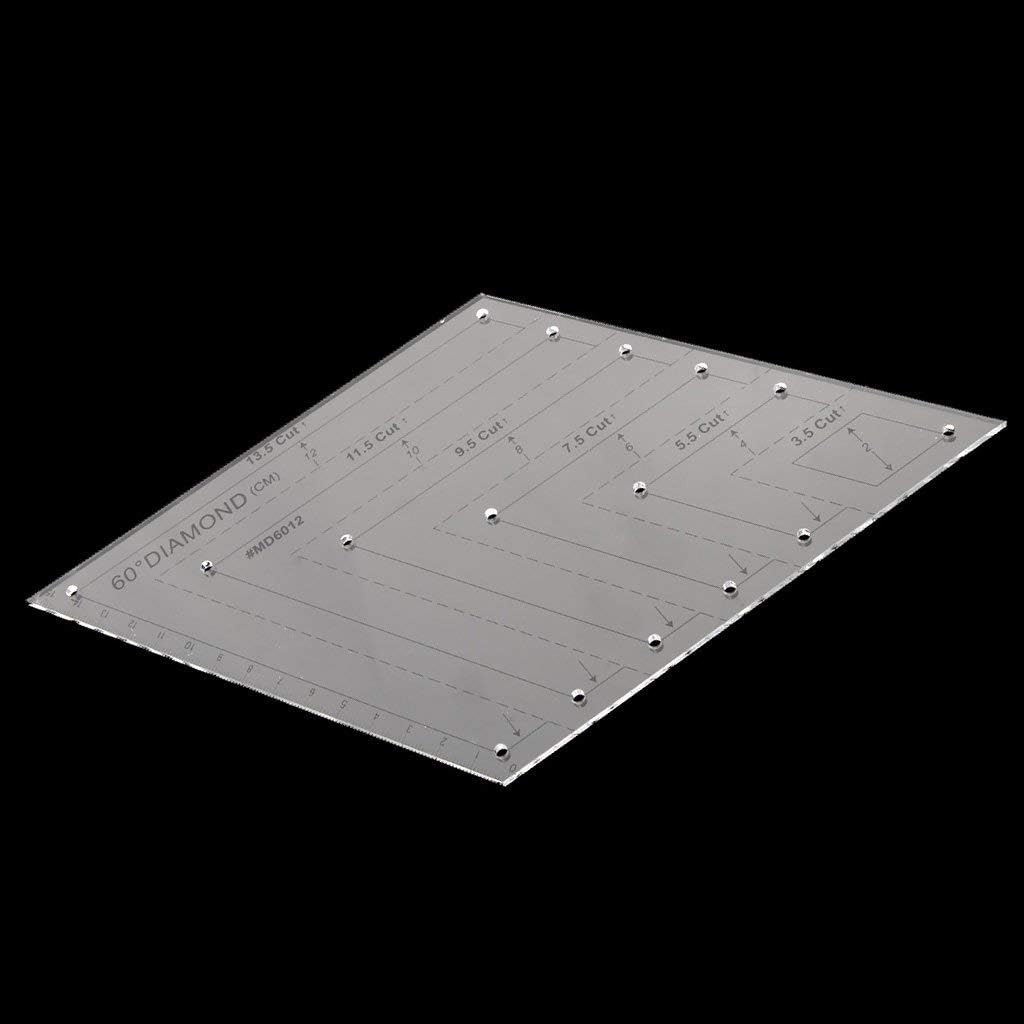Court 60 Degree Diamond Rhombus Template Quilting Ruler for DIY