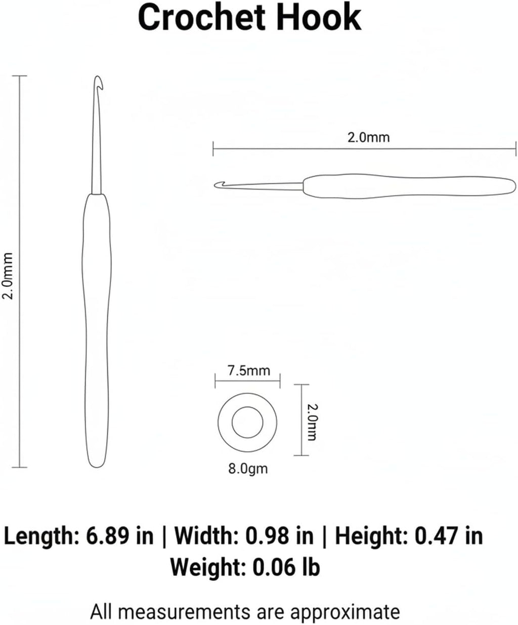 Ideal for Sweaters and Blankets, Crochet Hook with Aluminum Shaft and