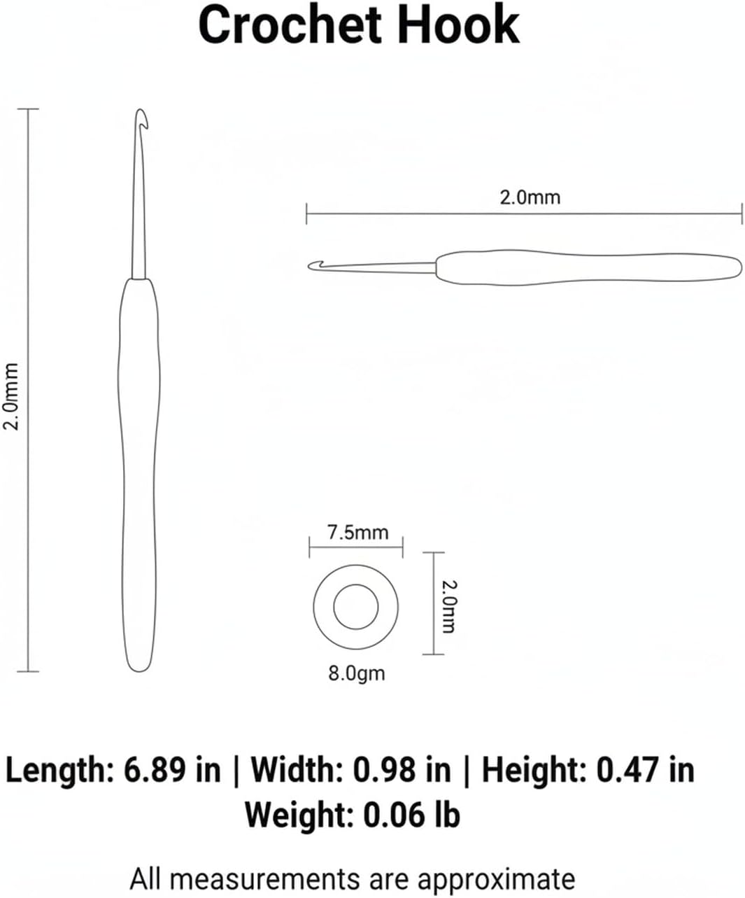 Ideal for Sweaters and Blankets, Crochet Hook with Aluminum Shaft and