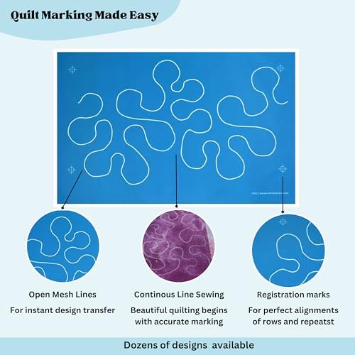 Full Line Stencil Big Stipple Meander, Continous Quilt Template