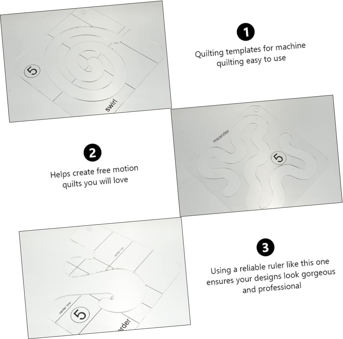 Acrylic Quilting Template 4 Piece Set for Pattern Guidance