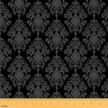jejeloiu Grey Damask Jacquard Floral Upholstery Fabric 10 Yards Soft