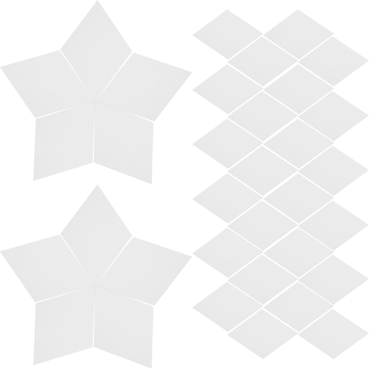 100pcs Diamond Paper Piecing Templates, White Hexagon Shapes