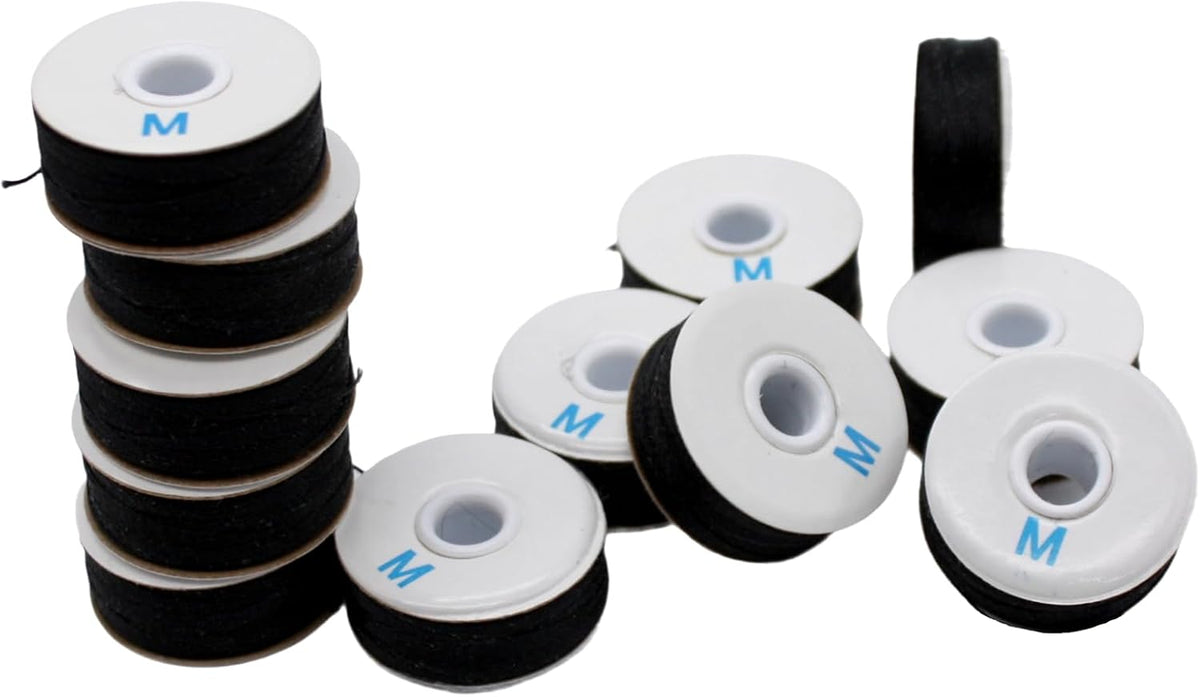 Cutex 12 Style M 69 Nylon Paper-Sided Prewound Bobbins Black/White Tex