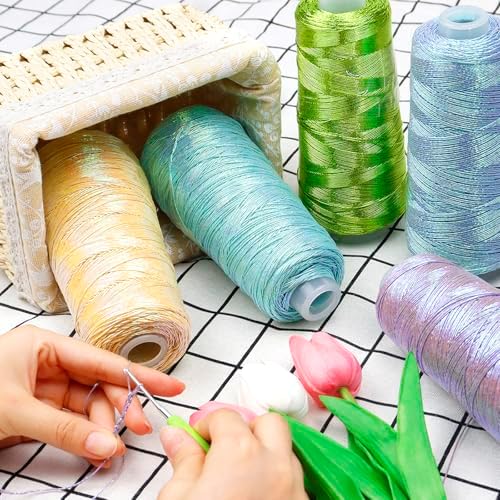 CAMAL Glitter Metallic Yarn 1mm x 519 Yards Sparkly Yarn for