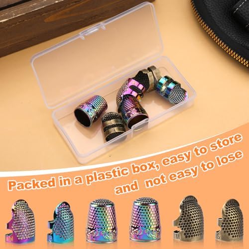 ZMAAGG Thimbles for Hand Sewing, 6 PCS Sewing Thimble, Metal Thimble