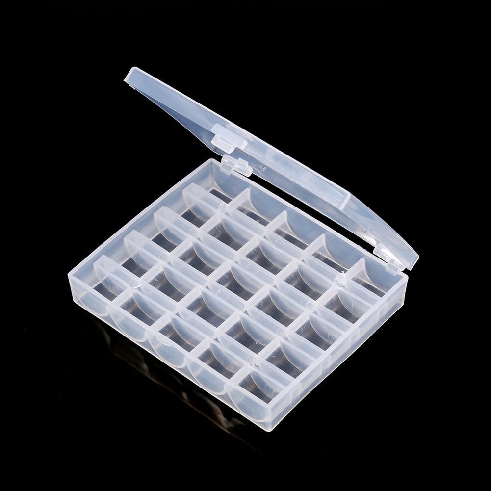 Bobbin Storage Case, 25 Slots Empty Sewing Bobbins Plastic Spools Box