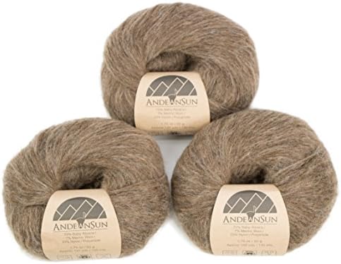 (Set of 3) Baby Alpaca Merino Wool Yarn [426 Yards Total] Heather