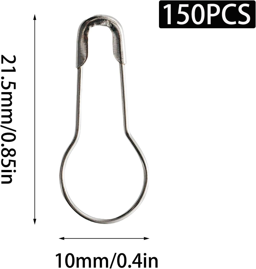 150Pcs Small Metal Gourd Safety Pins, Tiny Bulb Pins, Silver