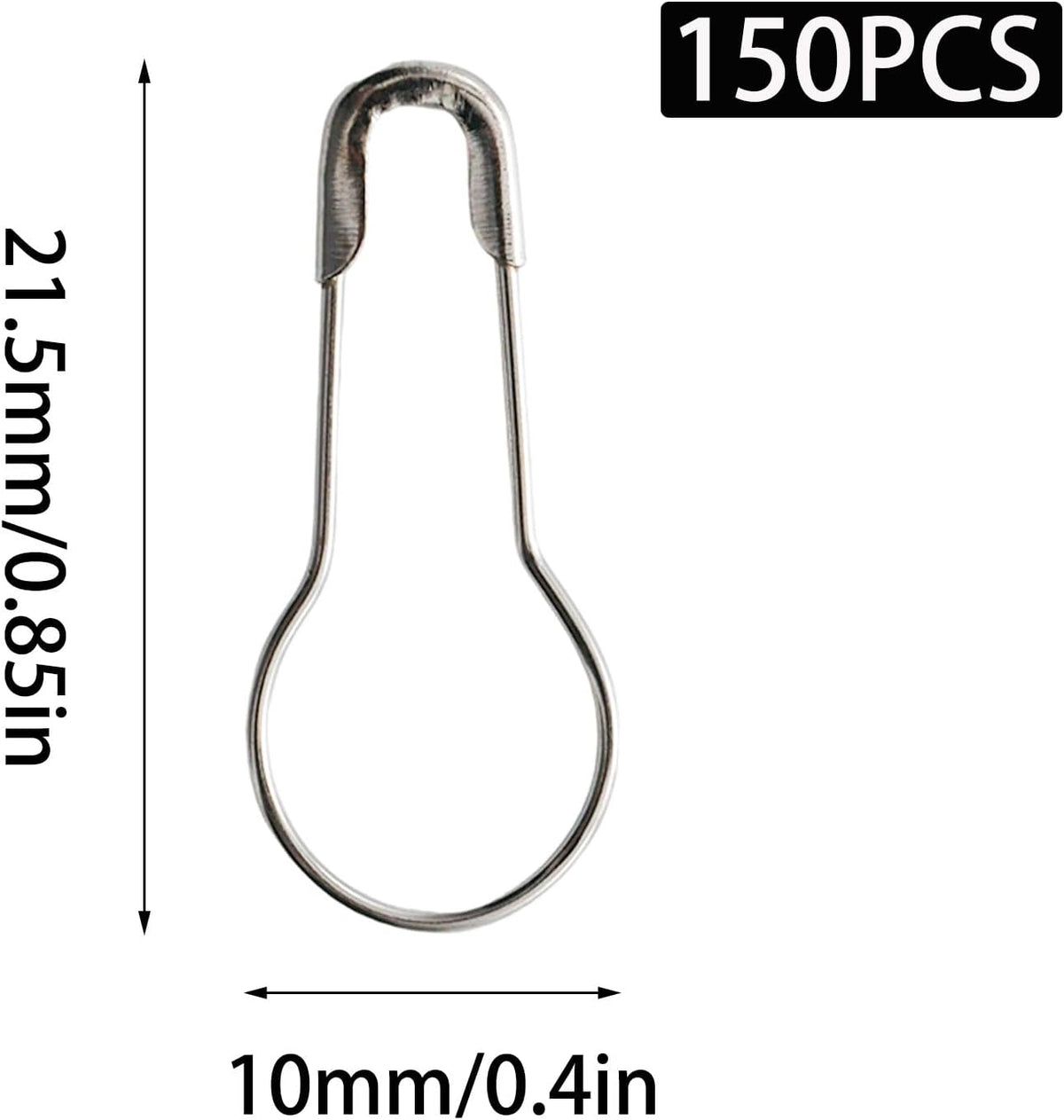 150Pcs Small Metal Gourd Safety Pins, Tiny Bulb Pins, Silver