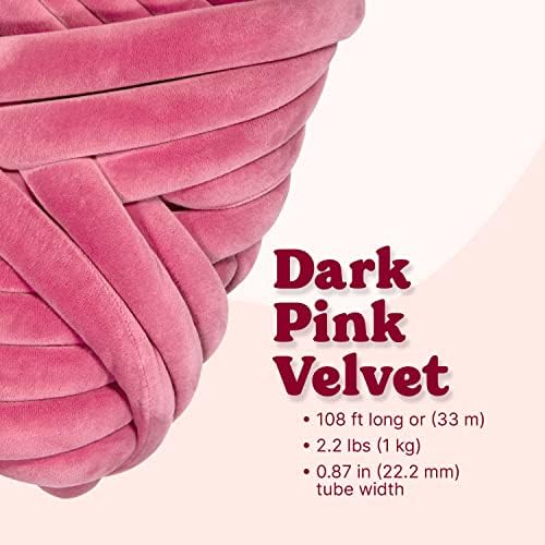 Super Soft Velvet Bulky Yarn, Dark Pink, 2.2 LBS, 36 Yards