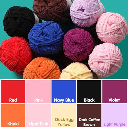 Baby Blanket Yarn for Crocheting - Soft Velvet Fluffy Chenille Yarn