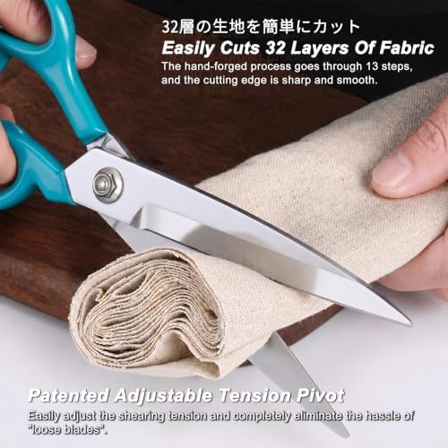 TONMA 10" Fabric Scissors for Sewing, Made in Japan, TFSG-2