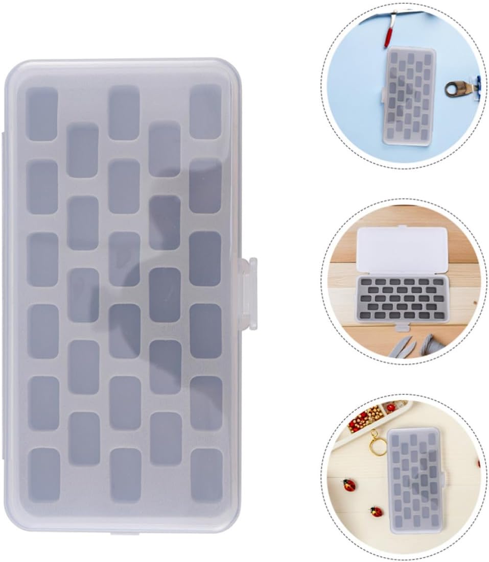 2pcs Grid Bobbin Organizer Box with Sponge Inserts for Sewing Machines