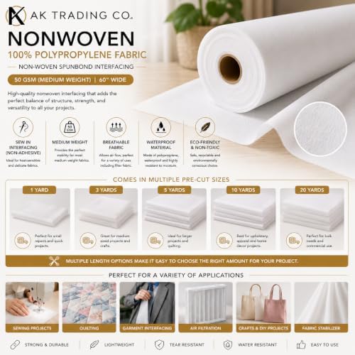 AK TRADING CO. Nonwoven 100% Polypropylene Fabric | Non-Woven Spunbond