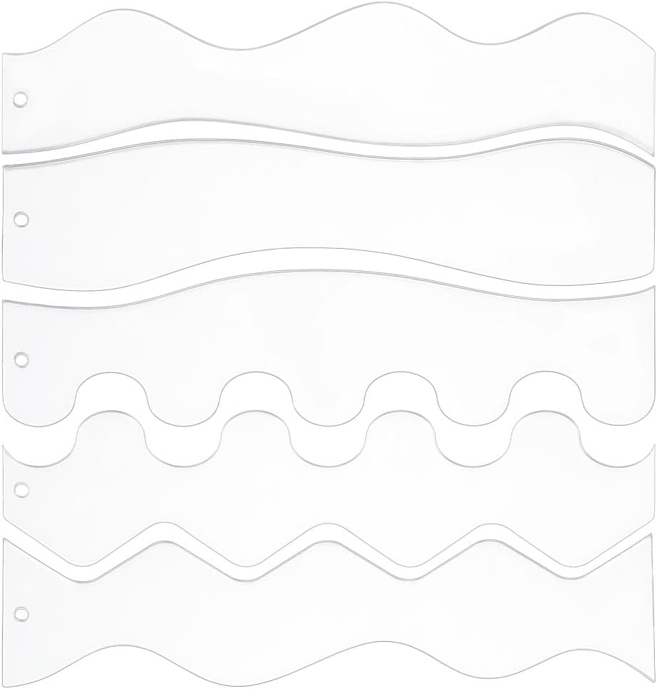5Styles Acrylic Quilting Templates, 5pcs Clear DIY Patchwork Sewing