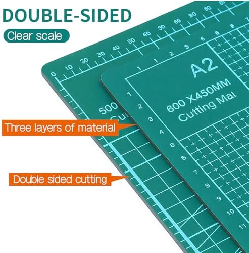 Nuanchu 2 Pcs 18" x 24" Self Healing Double Sided Cutting Mat with