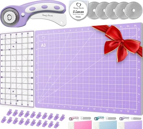 Honeys Heaven 45 mm Rotary Cutter Quilting Set, Lavender