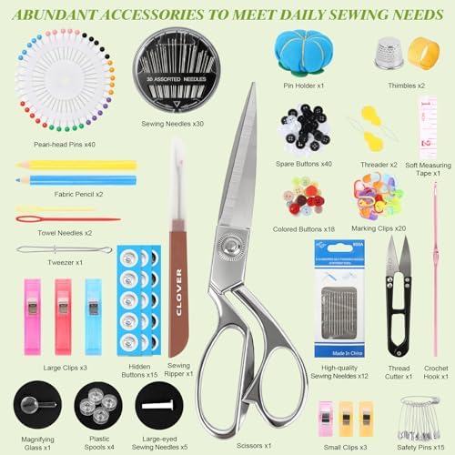 Goeveo Sewing Kit for Adults, 265 Pcs Portable Needle and Thread Kit
